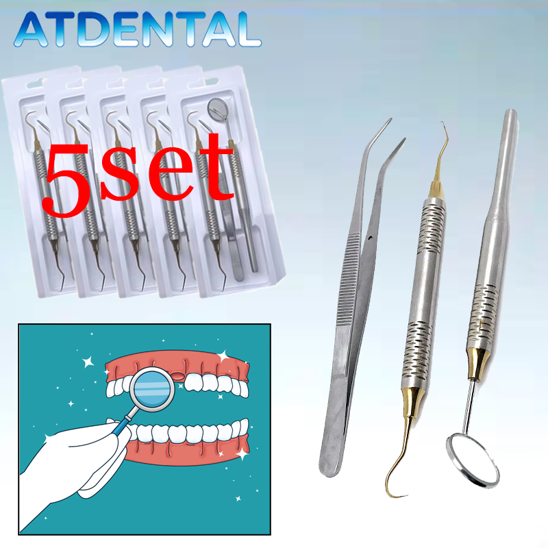 5set Dentist Tools Set Stainle - Dental Mirror Probe reseña y precio