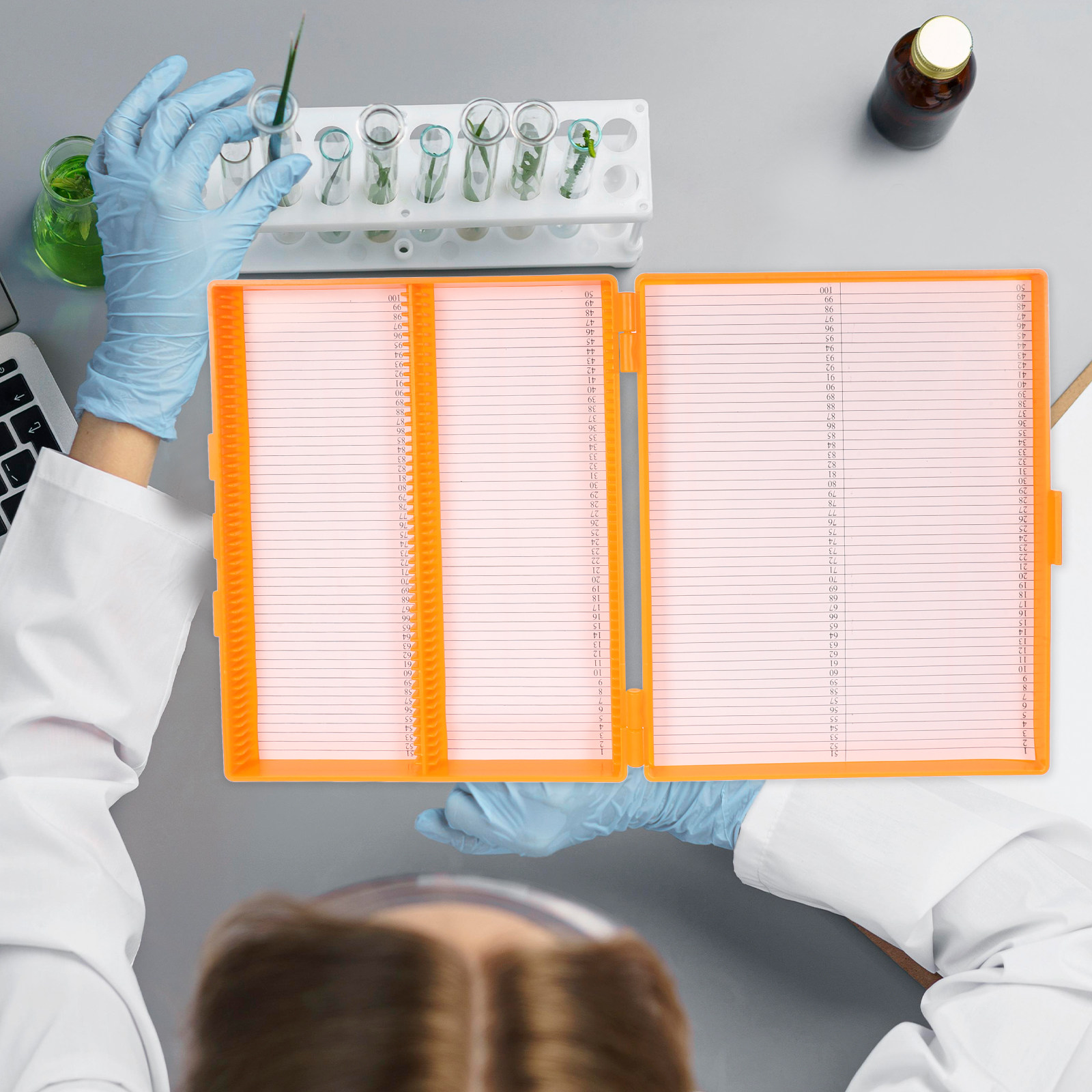 100-Piece Microscope Slide Box - Pathology Slide Storage reseña y precio