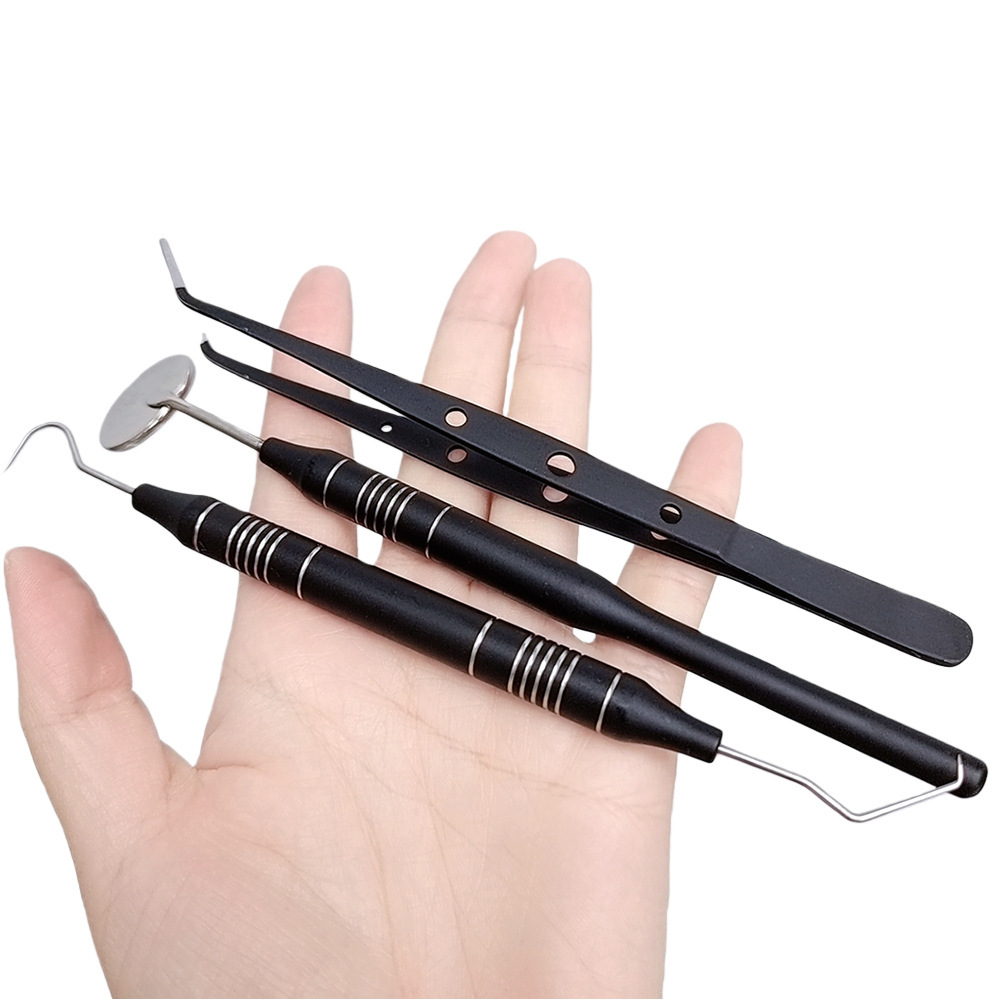 Dental Black & Gold 3Pcs Stain - Dental Mirror Probe reseña y precio