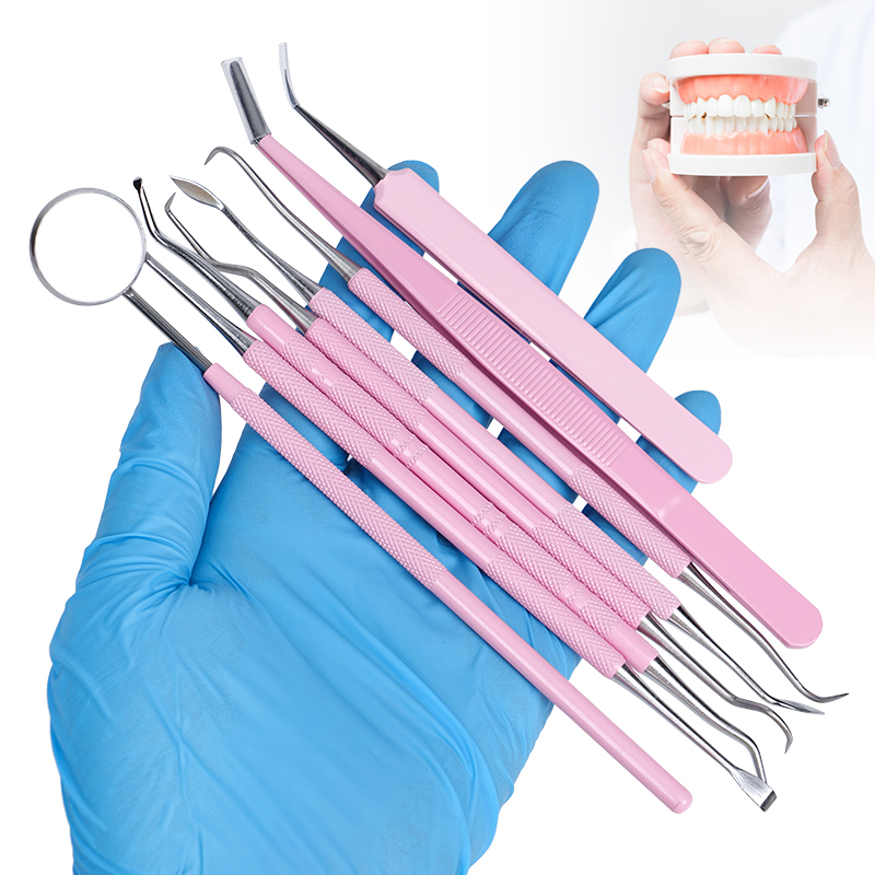 1pc Pink Dental Tweezers Probe - Dental Mirror Probe reseña y precio