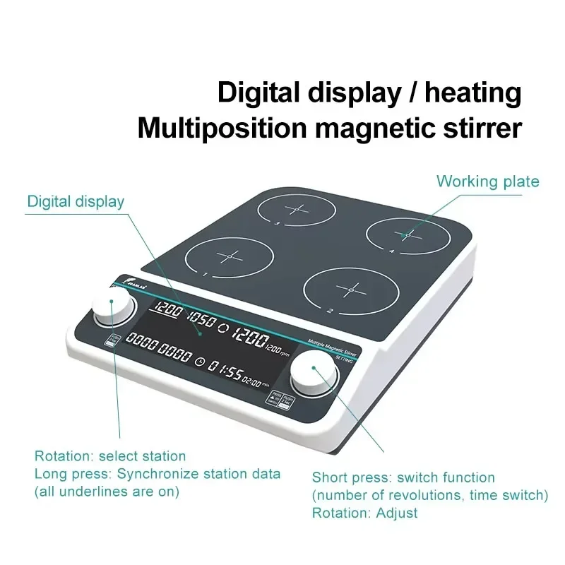 Four-station Six-Position Mult - Magnetic Stirrer Hotplate reseña y precio